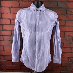Esquire Men's Dress Shirt 14.5 Slim Fit – Purple‎ Checkered